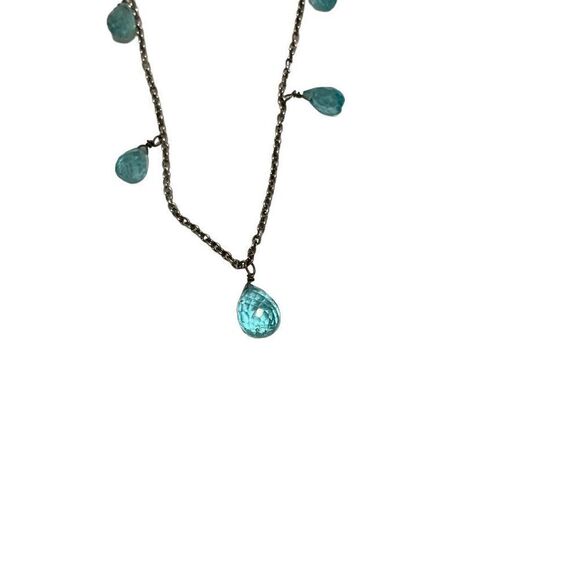 Rare Paraiba Apatite Drop Necklace - Picture 7 of 16